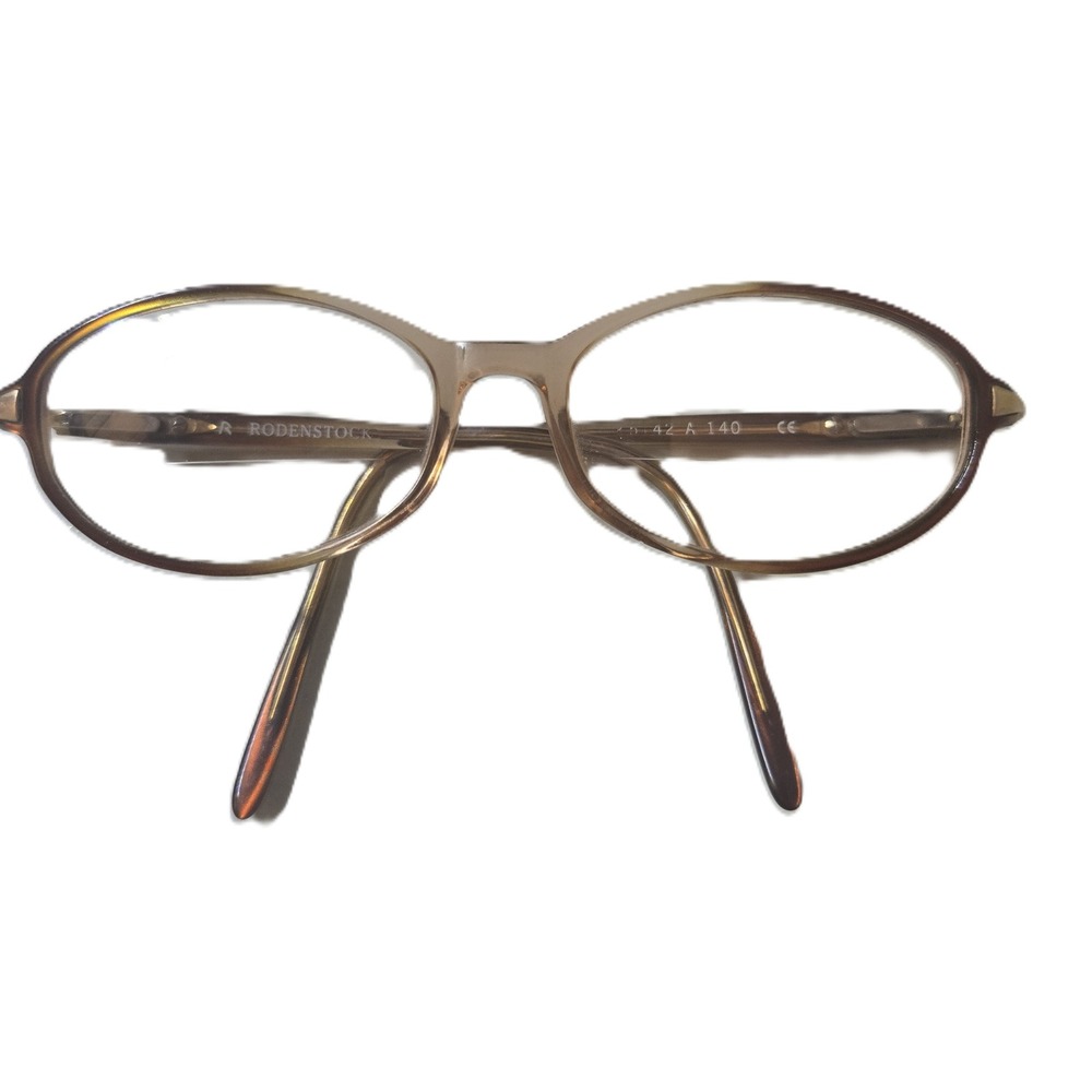 Rodenstock Eyeglasses Frames Oval Brown Metal Glasses 42 140 Frame Only